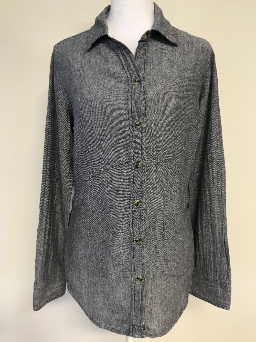 Hurley Ex-Boyfriend Wilson Fit Shirt S 100% Cotton Charcoal Gray